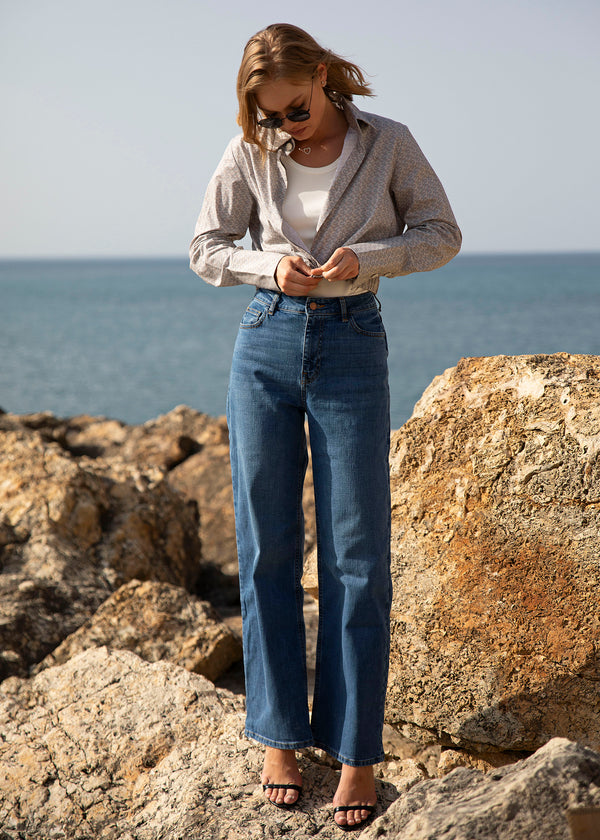Cropped Cotton Shirt Clove