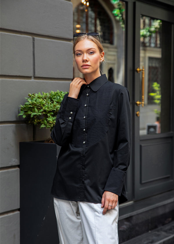 Emma Black Cotton Shirt